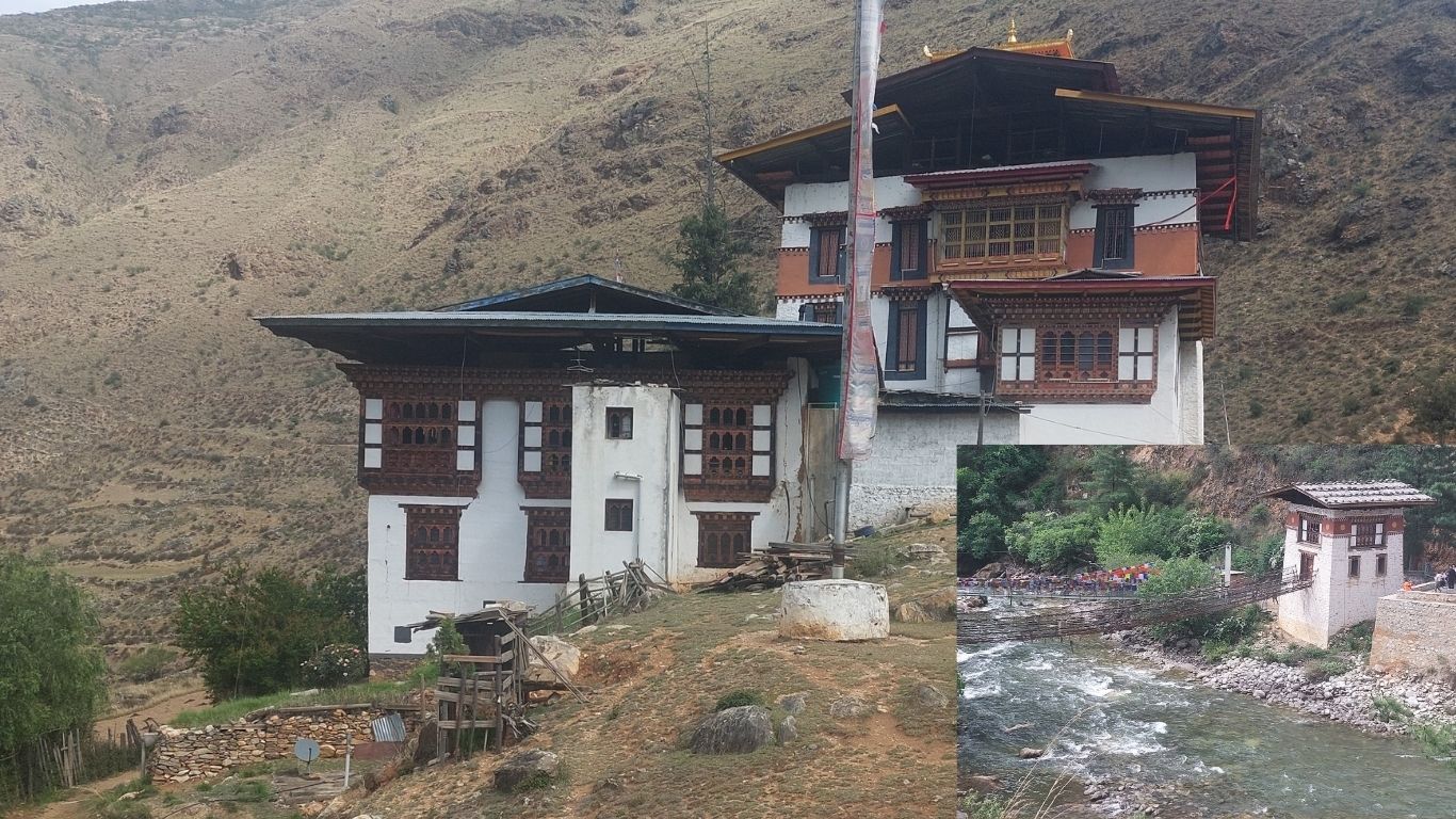 Tamchog Lhakhang - Temple with traditional iron chain bridge